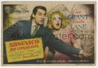 3m660 ARSENIC & OLD LACE Spanish herald 1947 great c/u of Cary Grant & Priscilla Lane, Frank Capra