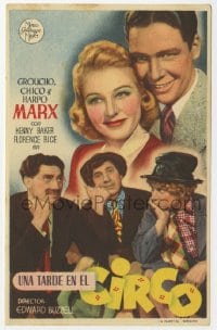 3m662 AT THE CIRCUS Spanish herald 1945 Groucho, Chico & Harpo, Marx Brothers, different image!