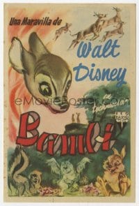 3m665 BAMBI Spanish herald 1950 Disney cartoon classic, different art with Thumper & Flower!