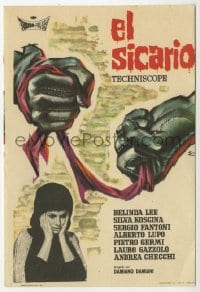 3m674 BLOOD FEUD Spanish herald 1963 Belinda Lee & different art of strangler's hands!