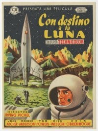 3m710 DESTINATION MOON Spanish herald 1953 Robert A. Heinlein, different art of rocket & astronauts!