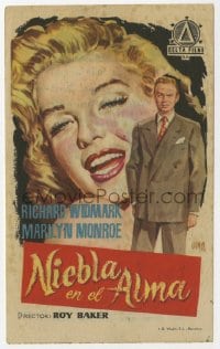 3m716 DON'T BOTHER TO KNOCK Spanish herald 1956 different art of Marilyn Monroe & Widmark by Jano!
