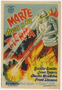 3m734 FLASH GORDON'S TRIP TO MARS Spanish herald 1947 different Baneo art of robot destroying city!