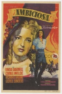 3m738 FOREVER AMBER Spanish herald 1948 different Soligo art of sexy Linda Darnell & Cornel Wilde!