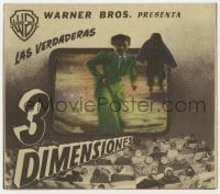 3m781 HOUSE OF WAX 4pg die-cut Spanish herald 1953 3-D, cool die-cut cover to create great 3D effect!