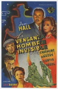 3m792 INVISIBLE MAN'S REVENGE Spanish herald 1944 Jon Hall, H.G. Wells, different art of top cast!