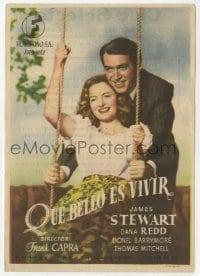 3m793 IT'S A WONDERFUL LIFE Spanish herald 1948 James Stewart & Donna Reed misbilled as Dana Redd!