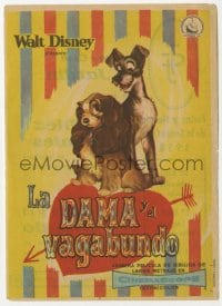 3m804 LADY & THE TRAMP Spanish herald 1957 Walt Disney romantic canine dog classic cartoon!