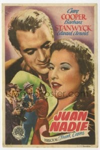 3m826 MEET JOHN DOE Spanish herald 1948 Gary Cooper & Barbara Stanwyck, Frank Capra, different!