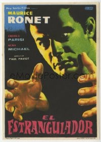 3m888 PORTRAIT-ROBOT Spanish herald 1963 different art of Maurice Ronet about to strangle someone!