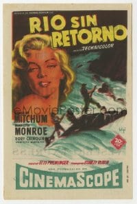 3m897 RIVER OF NO RETURN Spanish herald 1955 different art of sexy Marilyn Monroe by Soligo!