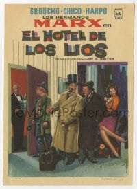 3m902 ROOM SERVICE Spanish herald R1966 great Alvaro art of Marx Brothers, Groucho, Chico & Harpo!