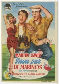 3m907 SAILOR BEWARE Spanish herald 1954 Dean Martin & Jerry Lewis, sexy Corinne Calvet, different!