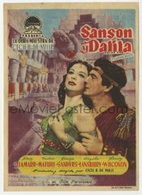 3m910 SAMSON & DELILAH Spanish herald 1952 Hedy Lamarr & Victor Mature, Cecil B. DeMille, different