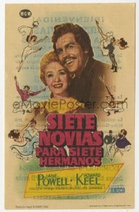 3m915 SEVEN BRIDES FOR SEVEN BROTHERS Spanish herald R1963 Jane Powell & Howard Keel, different!