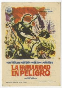 3m953 THEM Spanish herald 1962 Jano art of horror horde of giant bugs terrorizing people!