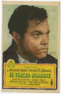 3m960 THIRD MAN Spanish herald 1950 different close up of Orson Welles, classic film noir!