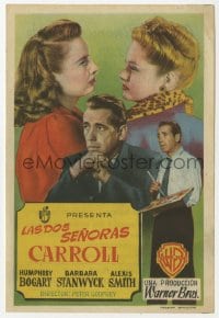 3m976 TWO MRS. CARROLLS Spanish herald 1951 Humphrey Bogart, Barbara Stanwyck & Alexis Smith!