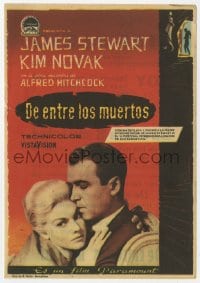 3m979 VERTIGO Spanish herald 1958 Alfred Hitchcock classic, c/u James Stewart & blonde Kim Novak!