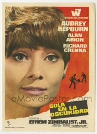 3m983 WAIT UNTIL DARK Spanish herald 1968 different close portrait of blind Audrey Hepburn!