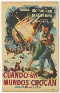 3m987 WHEN WORLDS COLLIDE Spanish herald 1954 George Pal doomsday classic, different Jano art!