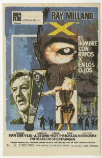 3m998 X: THE MAN WITH THE X-RAY EYES blue style Spanish herald 1966 Ray Milland, cool sci-fi art!