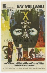 3m999 X: THE MAN WITH THE X-RAY EYES yellow Spanish herald 1966 Ray Milland, cool sci-fi art!