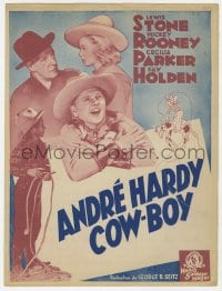 3m244 OUT WEST WITH THE HARDYS French pressbook 1940s Mickey Rooney as Andy Hardy, Lewis Stone