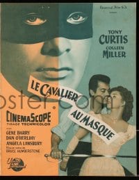 3m247 PURPLE MASK French pressbook 1956 masked avenger Tony Curtis, Colleen Miller, posters shown!