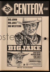 3m167 BIG JAKE German pressbook 1971 different art of cowboys John Wayne & Richard Boone!