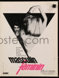 3m239 MASCULINE-FEMININE French pressbook 1966 Jean-Luc Godard, Jean-Pierre Leaud, posters shown!