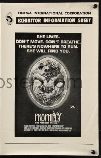 3m163 PROPHECY Australian pressbook 1979 John Frankenheimer, art of monster in embryo by Paul Lehr!