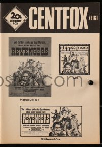 3m183 REVENGERS German pressbook 1972 cowboys William Holden, Ernest Borgnine & Woody Strode!