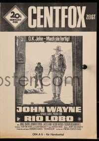 3m184 RIO LOBO German pressbook 1971 directed by Howard Hawks, John Wayne, great cowboy image!