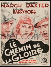 3m250 ROAD TO GLORY French pressbook 1937 Howard Hawks, World War I love triangle, Olere art!