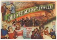 3m782 HOW GREEN WAS MY VALLEY 4pg Spanish herald 1944 John Ford, Barba art of Walter Pidgeon & cast!