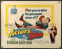 3p704 ACTORS & SIN 1/2sh 1952 the private lives of Broadway & Hollywood strictly off the record!