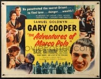 3p707 ADVENTURES OF MARCO POLO 1/2sh R1954 Gary Cooper, Basil Rathbone, Sigrid Gurie