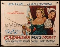 3p751 CASANOVA'S BIG NIGHT style A 1/2sh 1954 artwork of Bob Hope behind sexy Joan Fontaine w/sword!