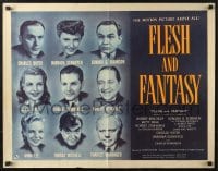 3p790 FLESH & FANTASY 1/2sh 1943 great portraits of Edward G. Robinson, Barbara Stanwyck & 7 others!