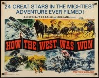 3p823 HOW THE WEST WAS WON style A 1/2sh 1964 great Reynold Brown montage art of John Ford epic!