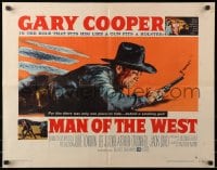 3p861 MAN OF THE WEST style B 1/2sh 1958 Anthony Mann, cowboy Gary Cooper is the man of fast draw!