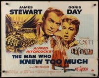 3p862 MAN WHO KNEW TOO MUCH 1/2sh 1956 James Stewart & Doris Day, Alfred Hitchcock!