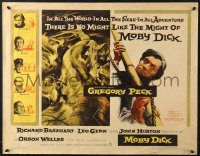 3p872 MOBY DICK 1/2sh 1956 John Huston, great art of Gregory Peck & the giant whale!