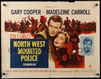 3p887 NORTH WEST MOUNTED POLICE 1/2sh R1958 Cecil B. DeMille, Gary Cooper, Madeleine Carroll