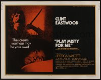 3p903 PLAY MISTY FOR ME 1/2sh 1971 classic Clint Eastwood, Jessica Walter, an invitation to terror!