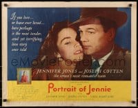 3p905 PORTRAIT OF JENNIE 1/2sh 1949 Joseph Cotten loves beautiful ghost Jennifer Jones!