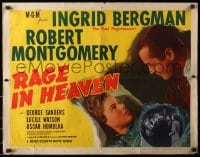 3p912 RAGE IN HEAVEN style A 1/2sh R1946 Ingrid Bergman, Robert Montgomery, George Sanders!