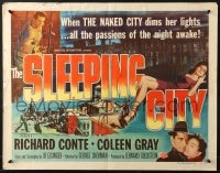 3p929 SLEEPING CITY style A 1/2sh 1950 Richard Conte, Coleen Gray, Alex Nicol, film noir!