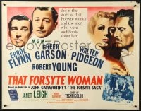 3p956 THAT FORSYTE WOMAN style B 1/2sh 1949 Errol Flynn, Greer Garson, Walter Pidgeon, Robert Young!